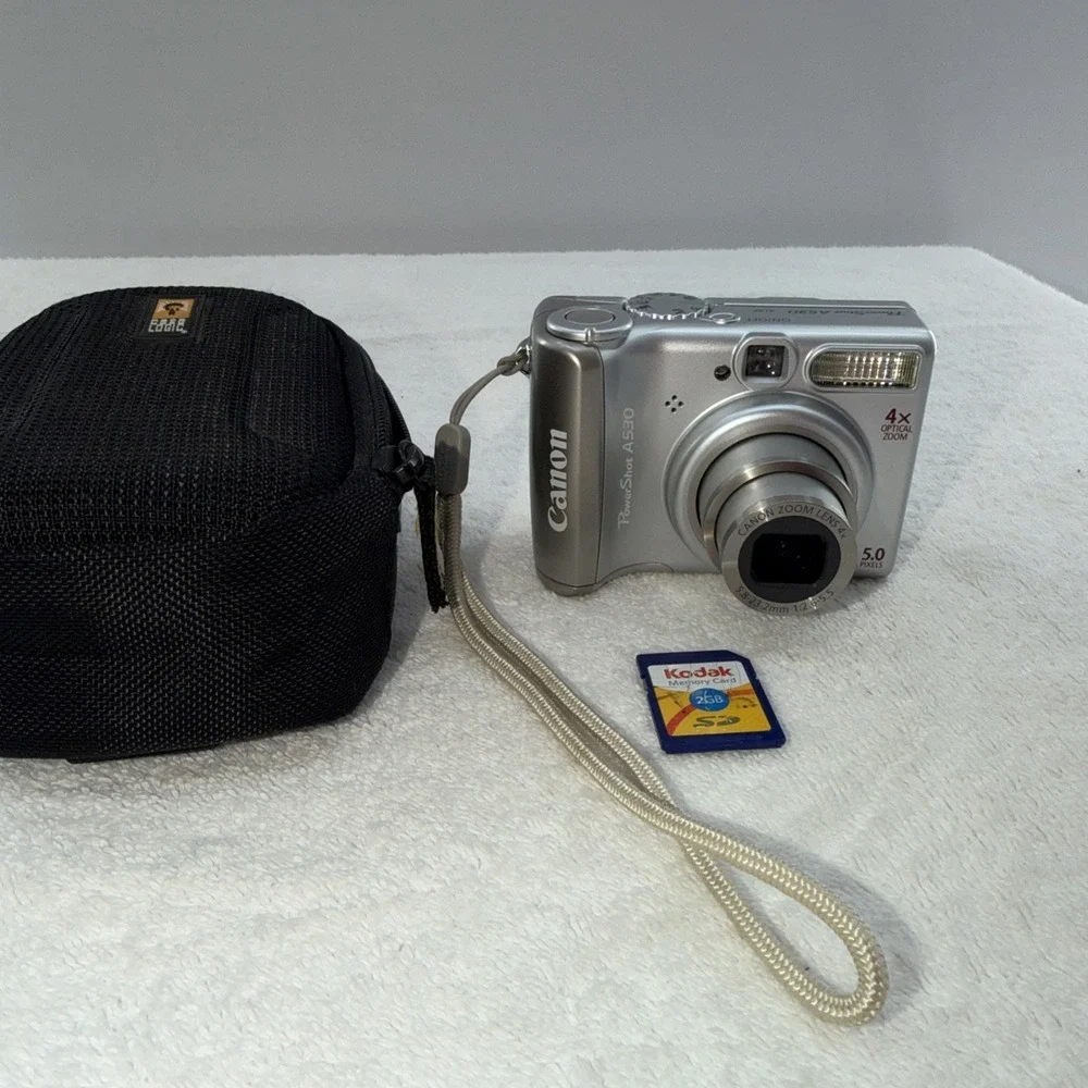 Canon PowerShot A530 5MP Digital Camera with 4x Optical Zoom Tested 2 Memory Car